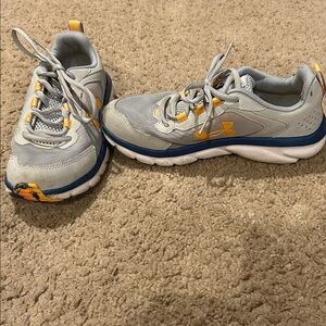 Under Armour Kids' Gray and Orange Sneakers